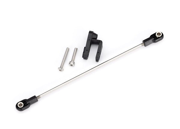 Rudder pushrod, assembled/ servo horn/ 3x22mm BCS (stainless) (1)/ 3x15mm CS (stainless) (1)