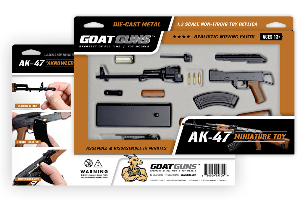 GoatGuns Miniature 1/3 Scale Die-Cast AK47 Model Kit (Black)