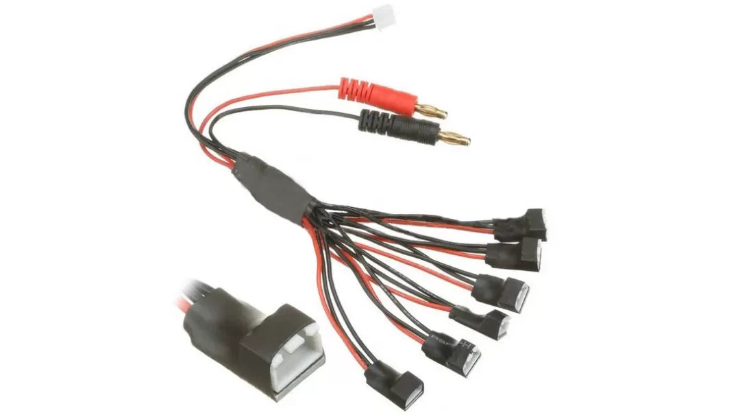 Parallel Charge Cable for Trex 150 OMP M1 Batteries and SCX24 Batteries with 2S XH Connector