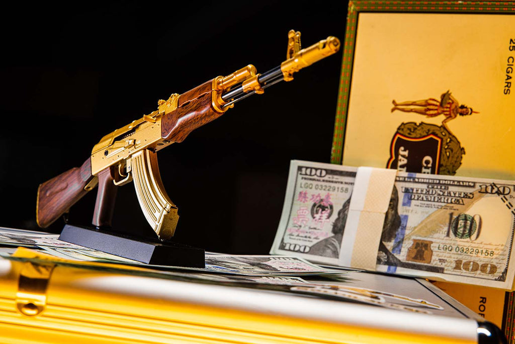 GoatGuns Miniature 1/3 Scale Die-Cast AK47 Model Kit (Gold)