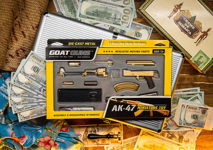 GoatGuns Miniature 1/3 Scale Die-Cast AK47 Model Kit (Gold)