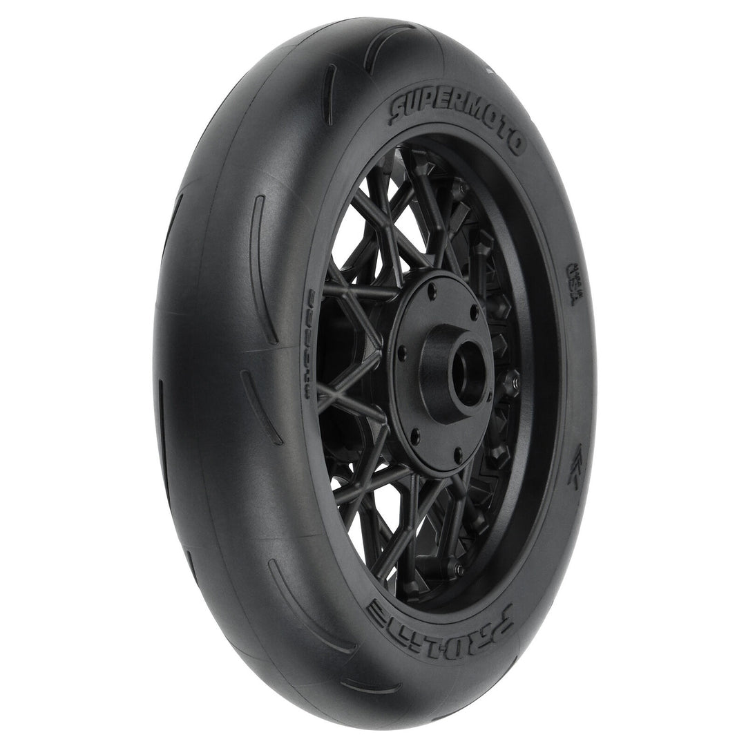 Pro-Line 1/4 Supermoto Tire Front MTD Black Wheel: PM-MX PRO1022210
