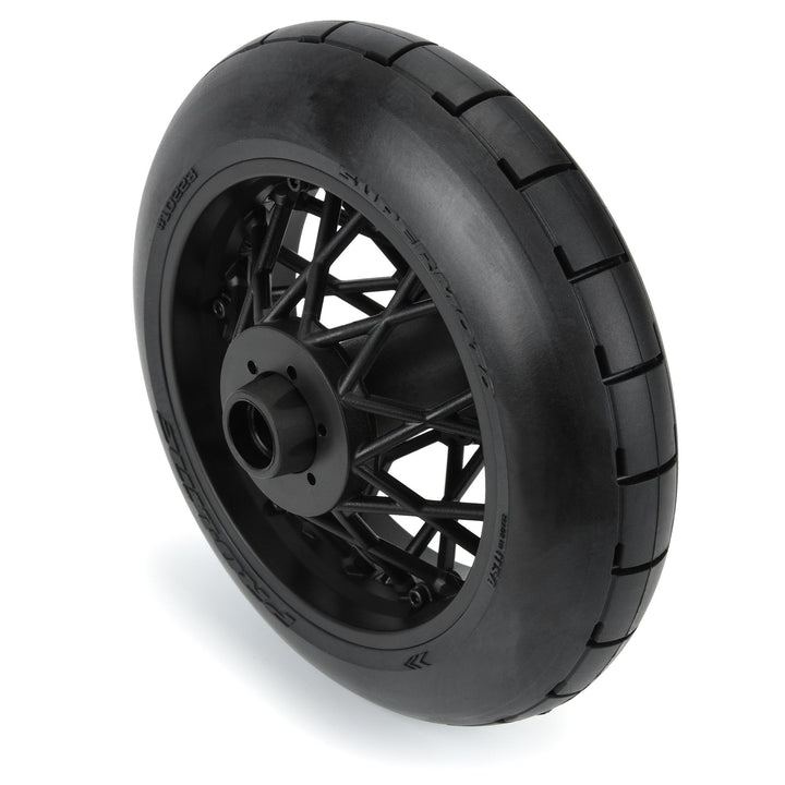 Pro-Line 1/4 Supermoto Tire Rear MTD Black Wheel: PM-MX PRO1022310