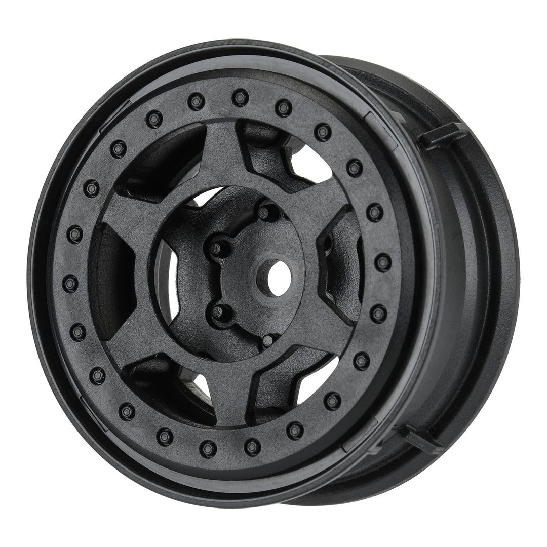 1/10 Holcomb F/R 1.55" 12mm Crawler Bead-Loc Wheels (2) Black PRO284200