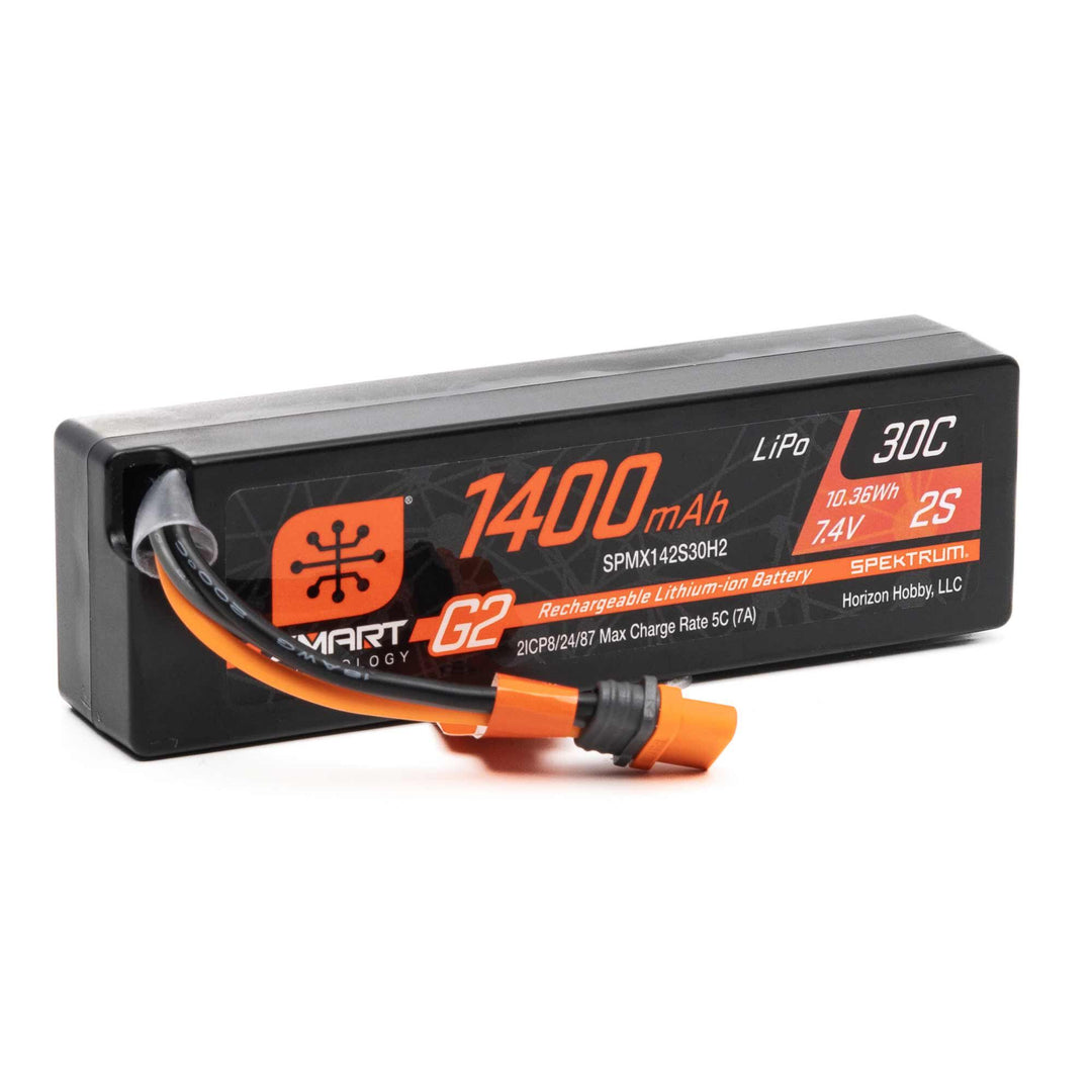 Spectrum 7.4V 1400mAh 2S 30C Smart G2 LiPo Battery: IC2 Connector SPMX142S30H2