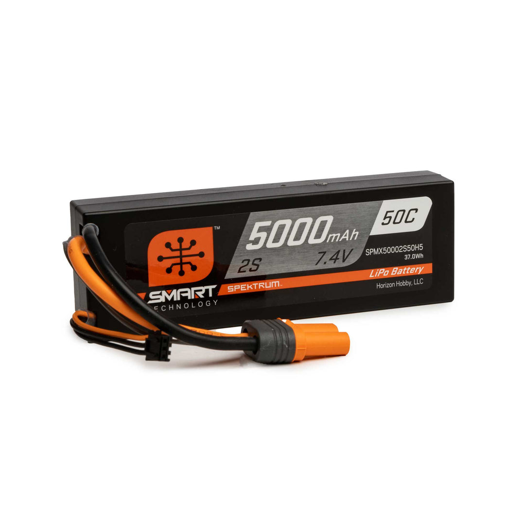 7.4V 5000mAh 2S 50C Smart Hardcase LiPo Battery: IC5 SPMX50002S50H5