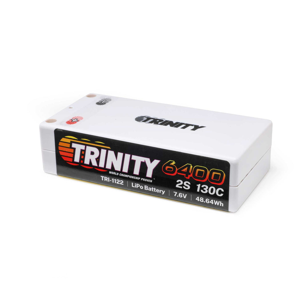 Team Trinity 7.6V 6400mAh 2S 130C Shorty LiPo Battery: 5mm Bullets TRI-1122