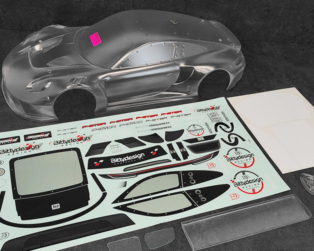 Bittydesign P-GT3R Pre-Cut 1/7 Supercar Body (Clear) BDYAR7-PGT3R