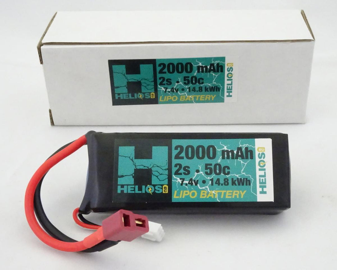 Helios RC 2S 50C LiPo Battery w/Deans Connector (7.4V/2000mAh) HEL-2S2000-50-DN
