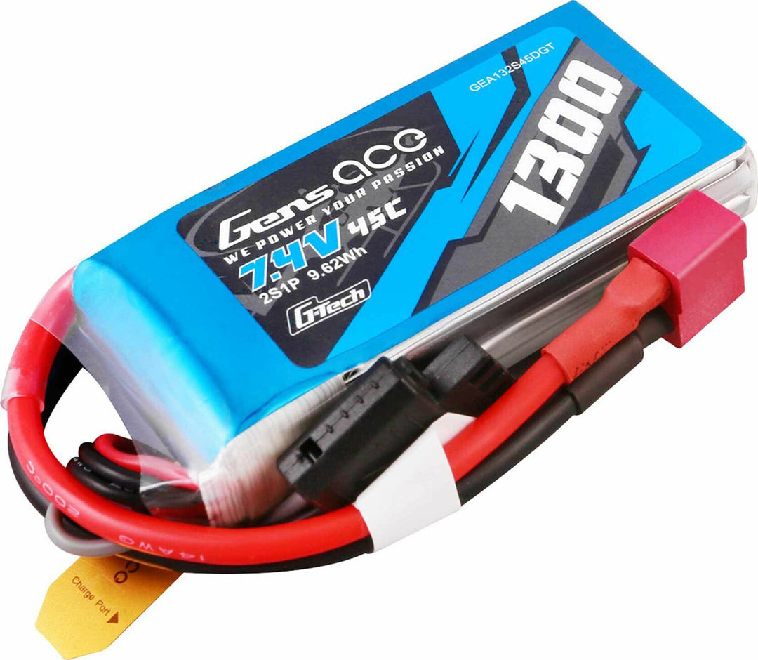 7.4V 1300mAh 2S 25C G-Tech Smart Lipo Battery: Deans