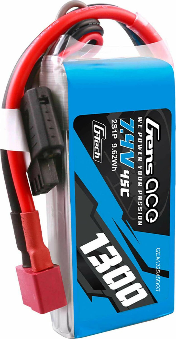 7.4V 1300mAh 2S 25C G-Tech Smart Lipo Battery: Deans