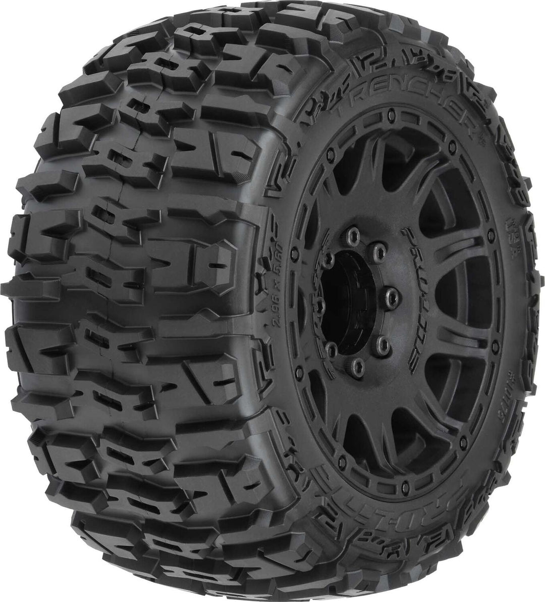 1/8 Trencher LP F/R 3.8" MT Tires Mounted 17mm Blk Raid (2)