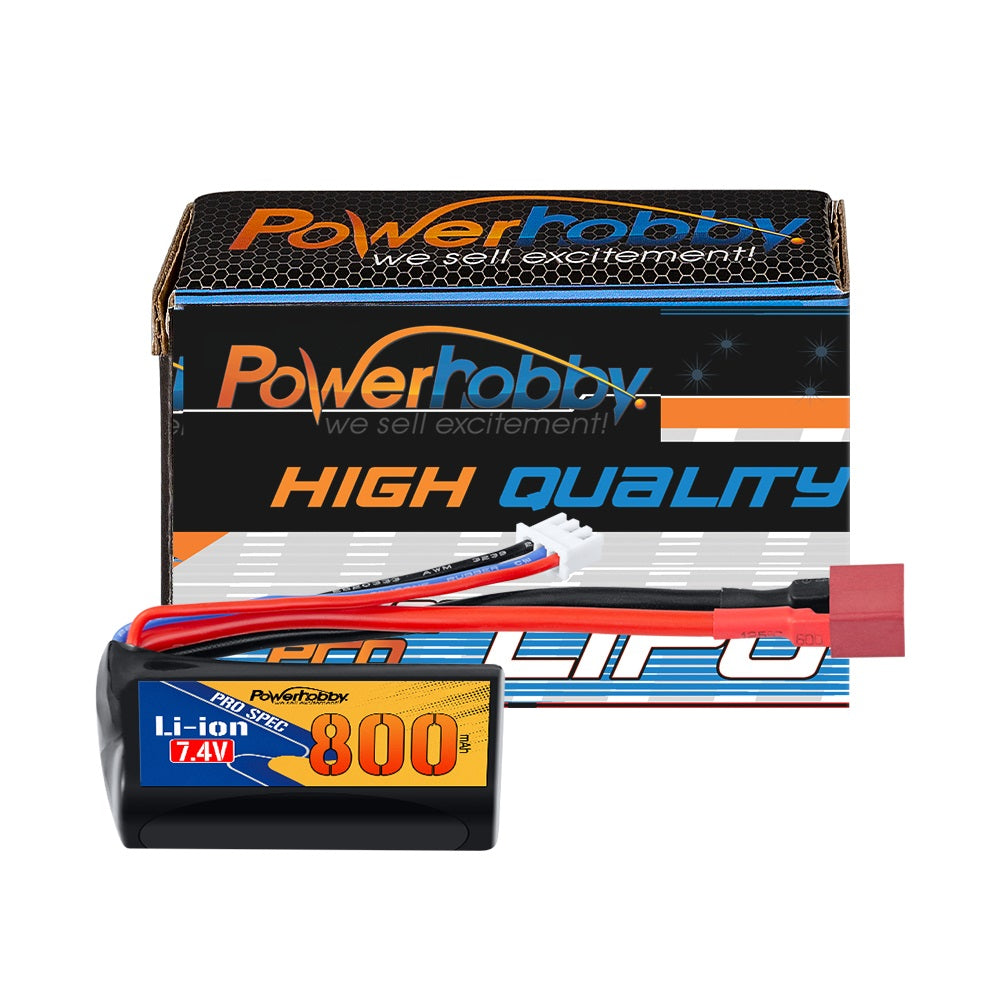 Powerhobby Li-ion 7.4V 800mAh Battery w Deans Plug : BlackZone Slyder