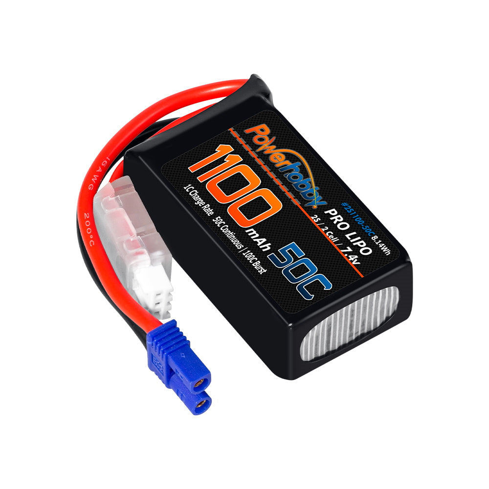 Powerhobby 2S 1100mAh 50C LiPo Battery w EC2 Plug : Losi Mini-B Mini-T 2.0 JRX2