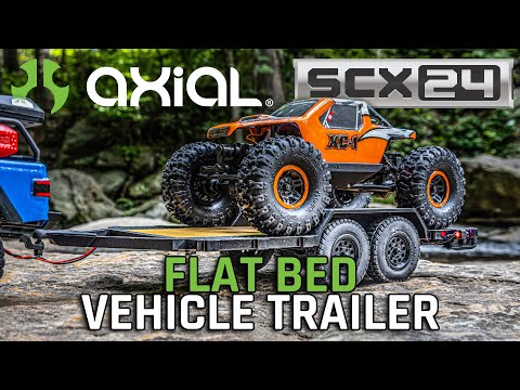 Axial SCX24 Flat Bed Vehicle Trailer with LED Taillights 1/24th Scale AXI00009