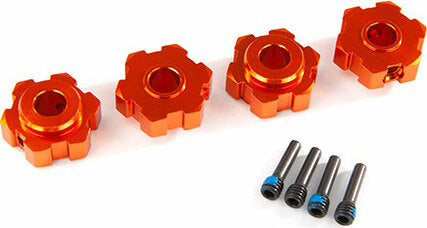 Wheel Hubs, Hex, Aluminum (orange-Anodized) (4)/ 4x13mm Screw Pins (4)