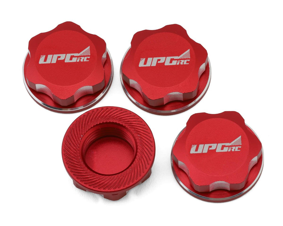 UpGrade RC Aluminum 17mm Serrated Wheel Nuts (4) (Red) (Coarse Thread) UPG-11009