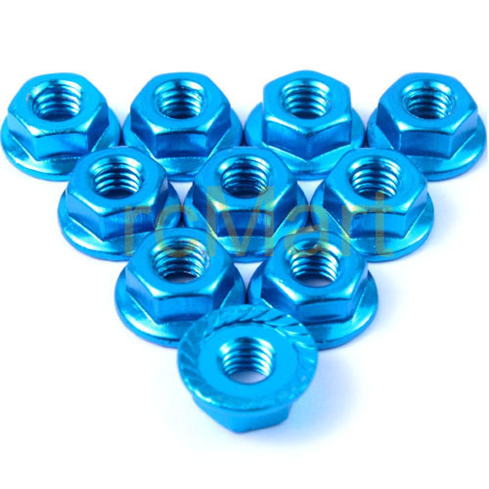 Yeah Racing 4mm Aluminium Serrated Lock Nut 10pcs (BK) LN-M4S