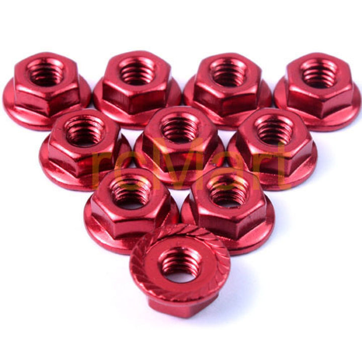 Yeah Racing 4mm Aluminium Serrated Lock Nut 10pcs (BK) LN-M4S