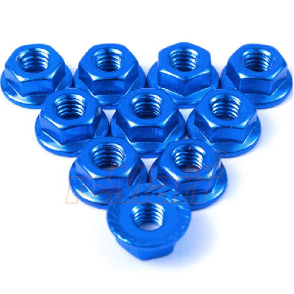 Yeah Racing 4mm Aluminium Serrated Lock Nut 10pcs (BK) LN-M4S