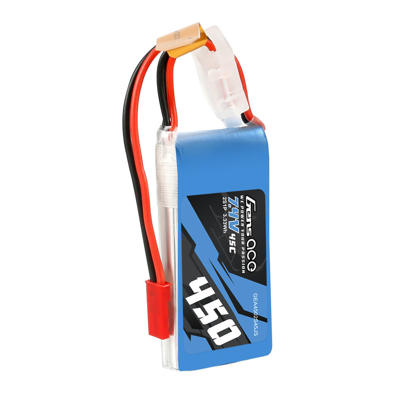 Gens Ace 450mAh 7.4V 45C 2S1P Lipo Battery Pack With JST-SYP Plug