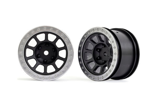 Traxxas Wheels 2.2 Inch Satin Chrome Beadlock Rear 2480