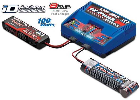 Traxxas 2991 Batterycharger completer pack (includes #2972 Dual iD® charger (1) #2869X 7600mAh 7.4V 2-cell 25C LiPo battery (2))