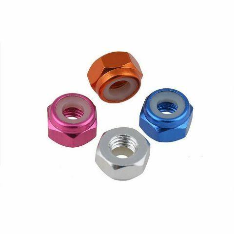 Aluminum Lock Nut With Nylon Insert and Flange (Normal Thread) M5 Black 1 PCS - Excel RC