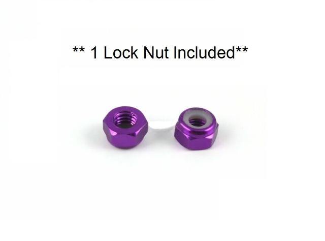 Aluminum Lock Nut With Nylon Insert No Flange (Normal Thread) M3 Purple - Excel RC
