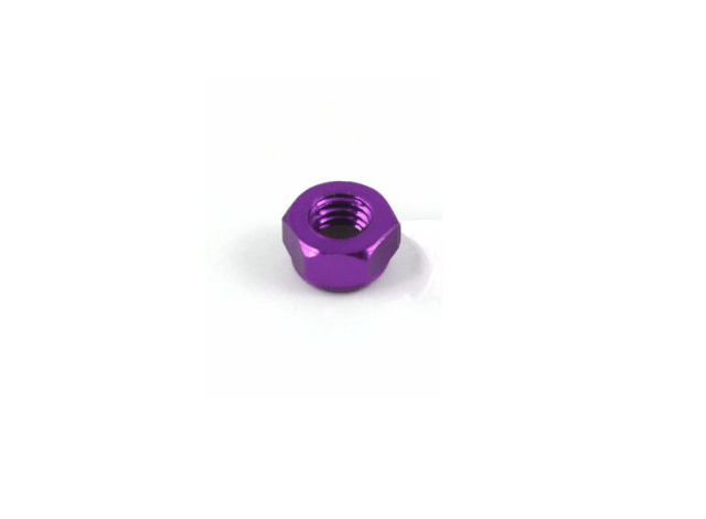 Aluminum Lock Nut With Nylon Insert No Flange (Normal Thread) M3 Purple - Excel RC