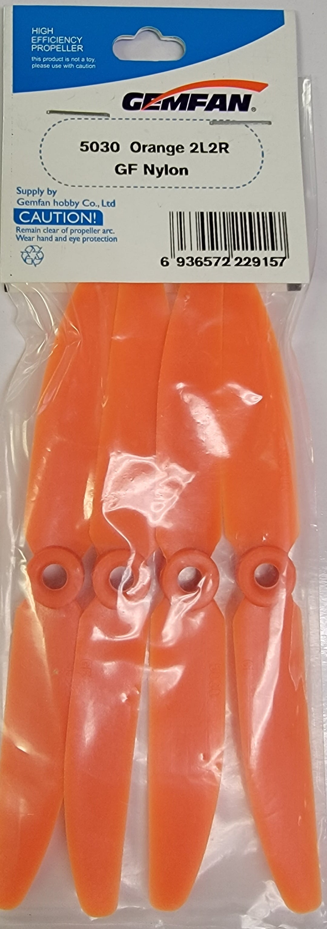 Gemfan Glass Filled Nylon 2 Bladed Propellers Orange 5030