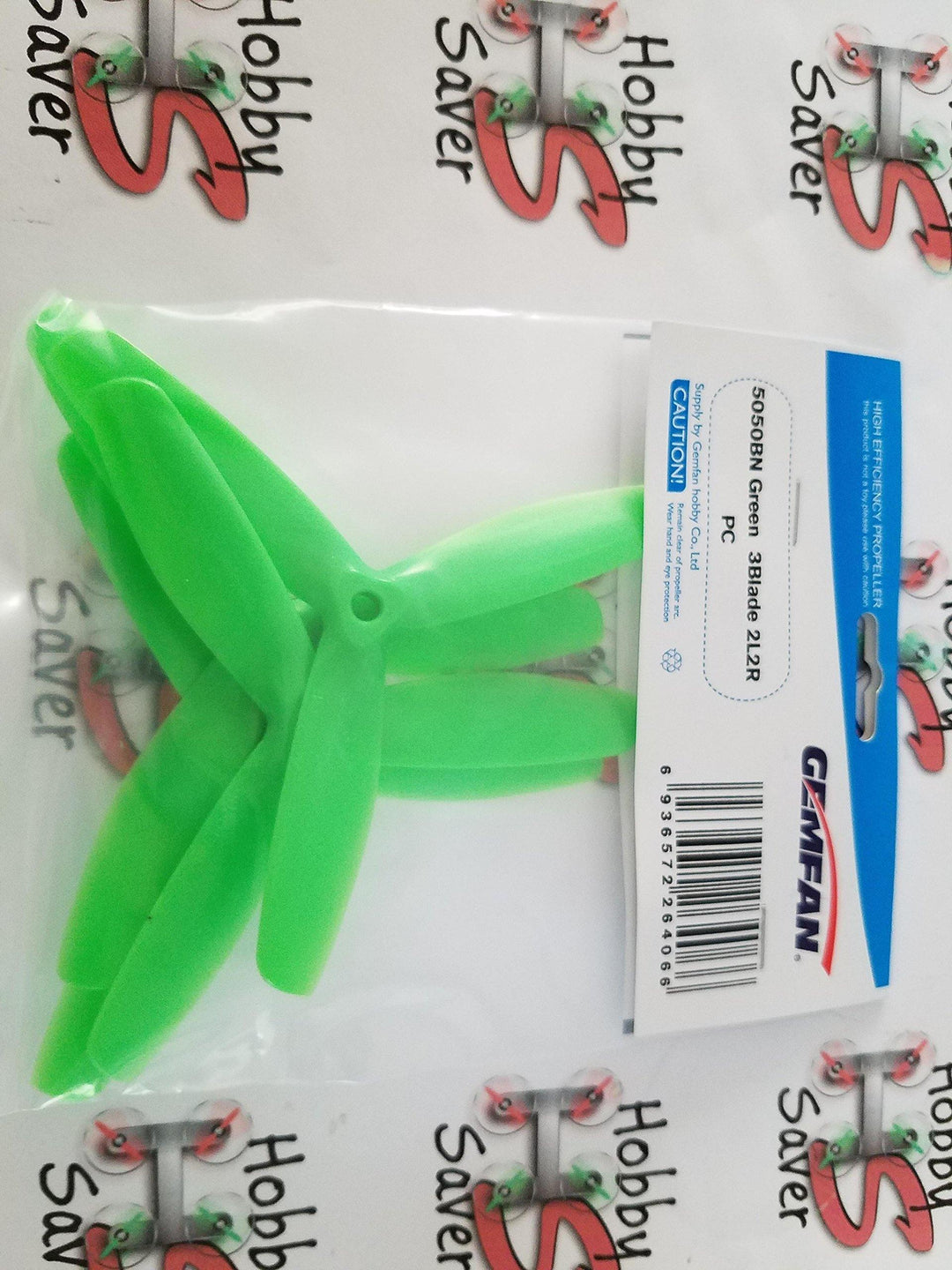 Gemfan PC Tri 3 Blade Bullnose Propellers 2CW 2CCW Green 5050 - Excel RC