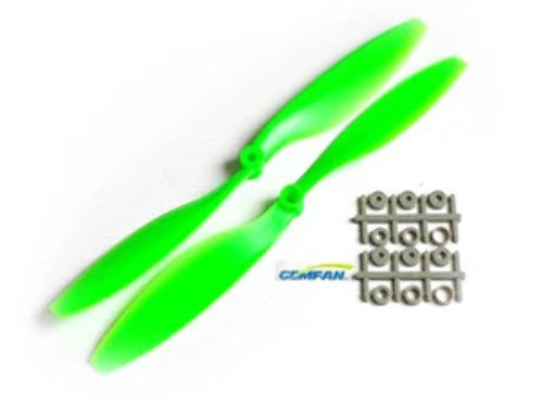 Gemfan 2-BLADES ABS For DJI and MultiRotors 1CW 1CCW Green 8045