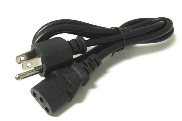 US Style Universal 3 Prong Power Cord Cable for Desktop Computers and Monitors