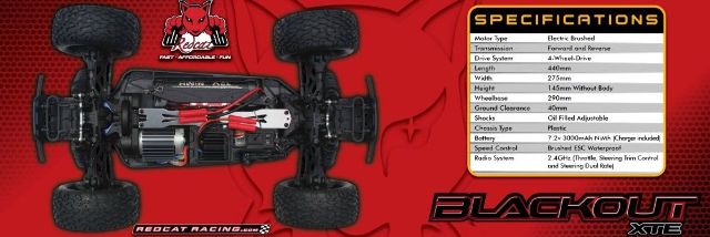 Redcat Racing Blackout XTE 1/10 Electric Monster Truck Red