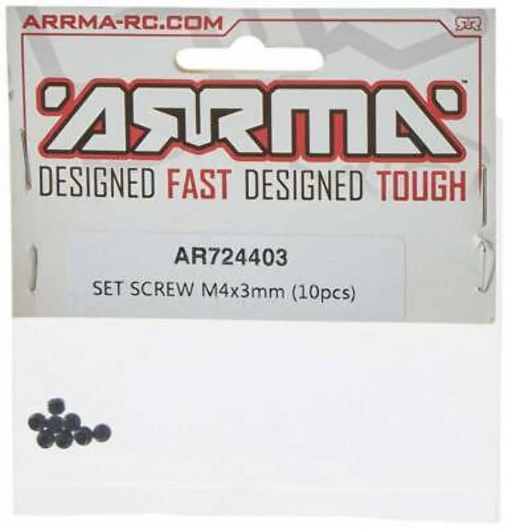 ARRMA AR724403 Set Screw 4x3mm (10) - Excel RC