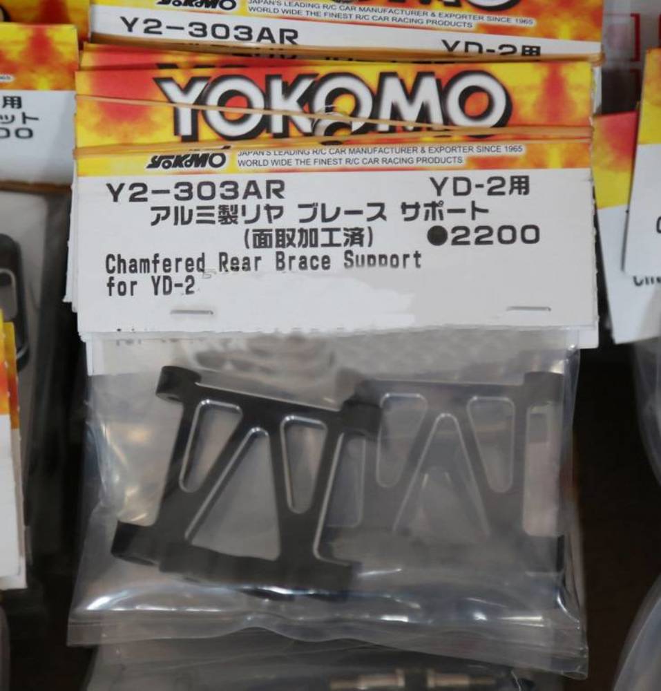 YOKOMO  (Y2-303AR) Aluminum rear brace support (Bevel edge) for YD-2