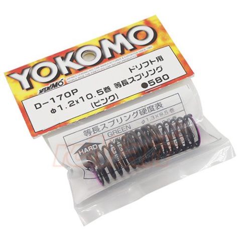YOKOMO 32mm Regular Pitch Drift Spring 1.2 x 10.5 coils Pink (D-170P)