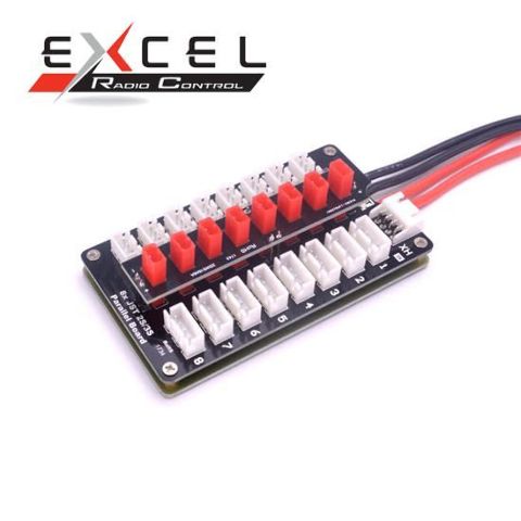 ExcelRC Para Board Parallel Charging Board XT60 and 4mm Banana Connector JST Plug 2S 3S