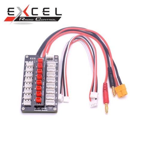 ExcelRC Para Board Parallel Charging Board XT60 and 4mm Banana Connector JST Plug 2S 3S