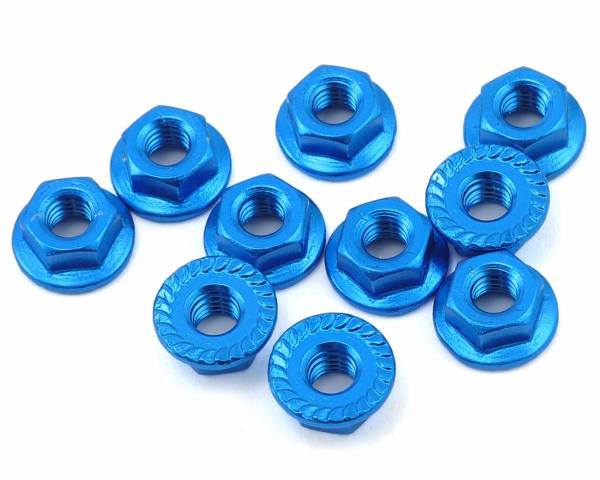 YOKOMO Aluminum Flanged Nut (Blue-4pcs) (ZC-N4FBL)