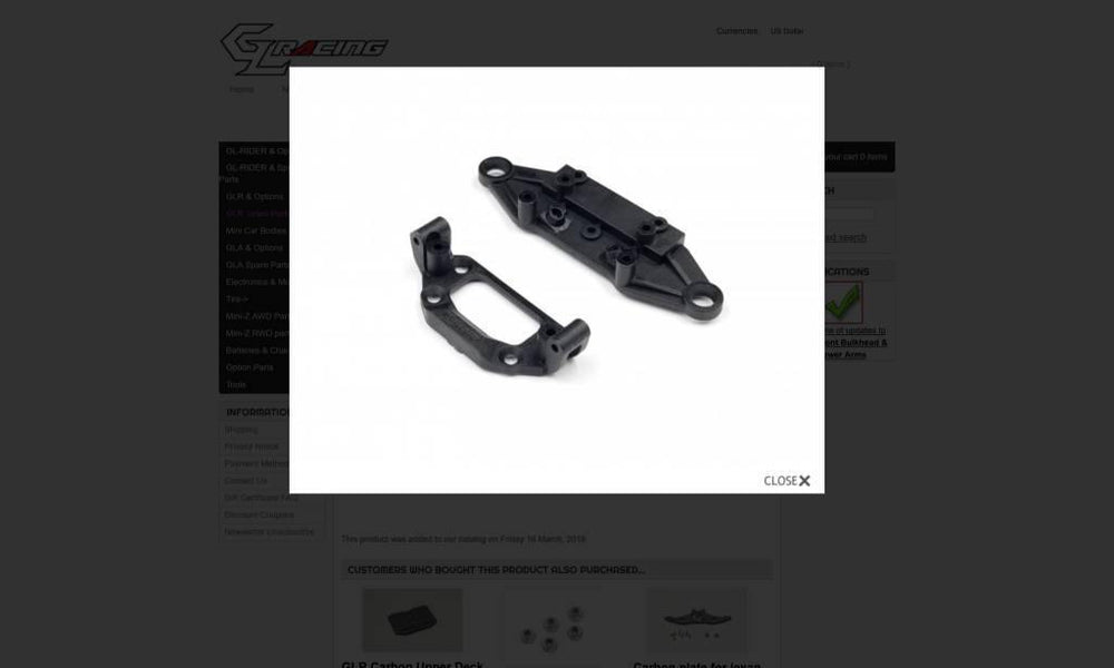 GL Racing Front Bulkhead & Lower Arms (GLR-S010) - Excel RC