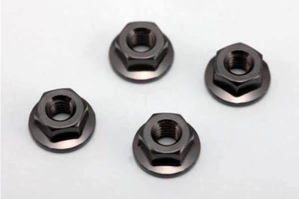 YOKOMO (ZC-N4BK) Aluminum Flanged Nut (Black-4pcs) - Excel RC