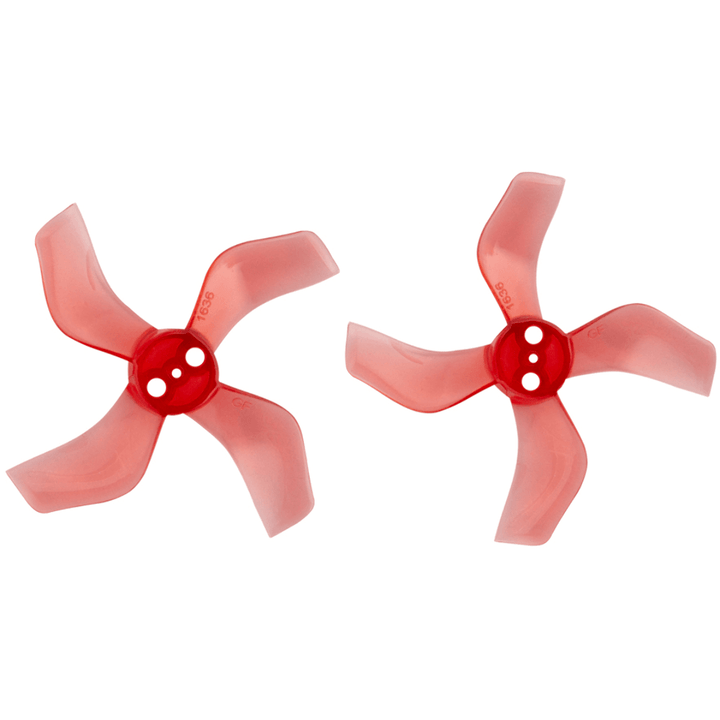 Gemfan 1636 40mm Durable 4 Blade 1.5mm Clear Red 4L&4R - Excel RC