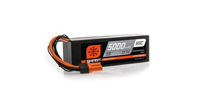 Spektrum 5000mAh 3S 11.1V 50C Smart LiPo Hardcase IC5 SPMX50003S50H5 - Excel RC