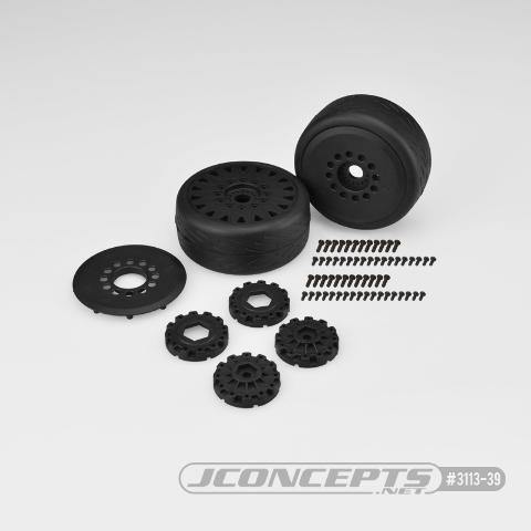 Jconcepts Speed Fangs - Belted, Pre-mounted on Cheetah Wheels (Black) - Excel RC