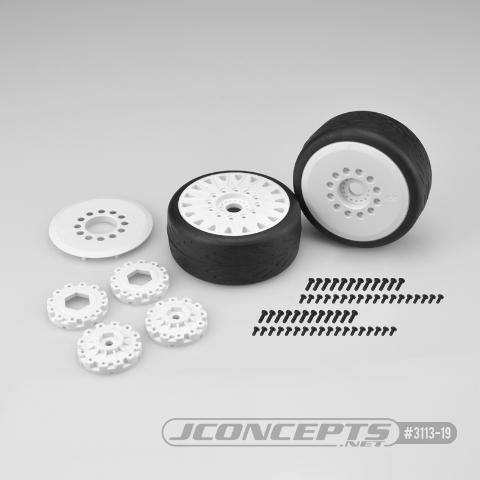 Jconcepts Speed Fangs - Belted, Pre-mounted on Cheetah Wheels (White) - Excel RC