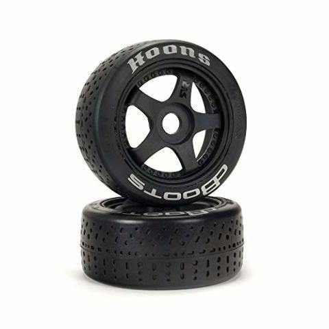 ARRMA DBoots Hoons 42/100mm Silver Belted RC Tires Mounted on 2.9" 5-Spoke 17mm Hex Wheels (Set of 2): ARA550070, Black - Excel RC