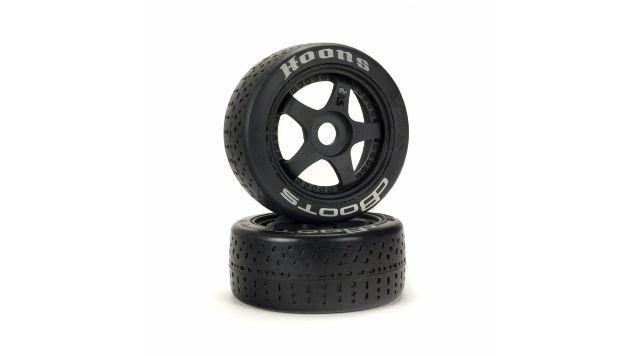 ARRMA DBoots Hoons 42/100mm Silver Belted RC Tires Mounted on 2.9" 5-Spoke 17mm Hex Wheels (Set of 2): ARA550070, Black - Excel RC