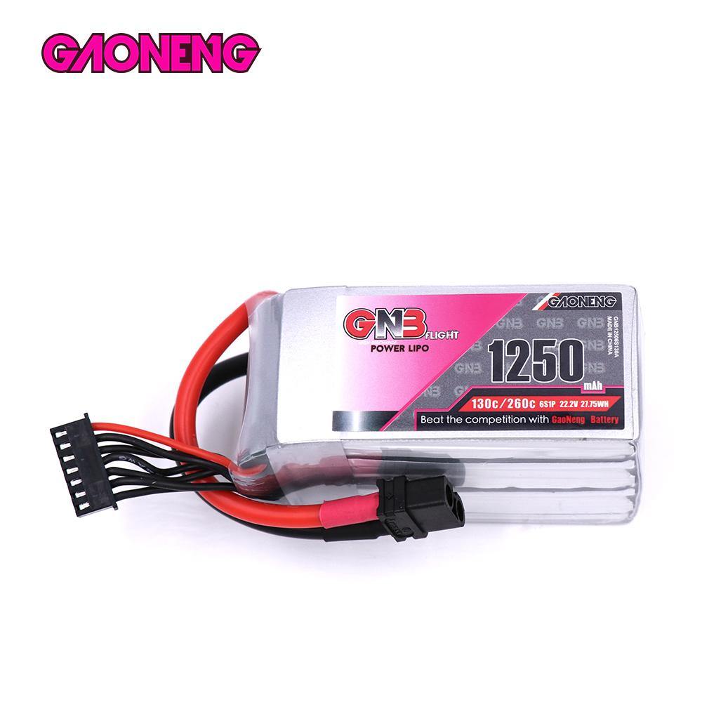 GNB 1250mAh 22.2v 6S 130C XT60 Lipo Battery GNB12506S130A - Excel RC
